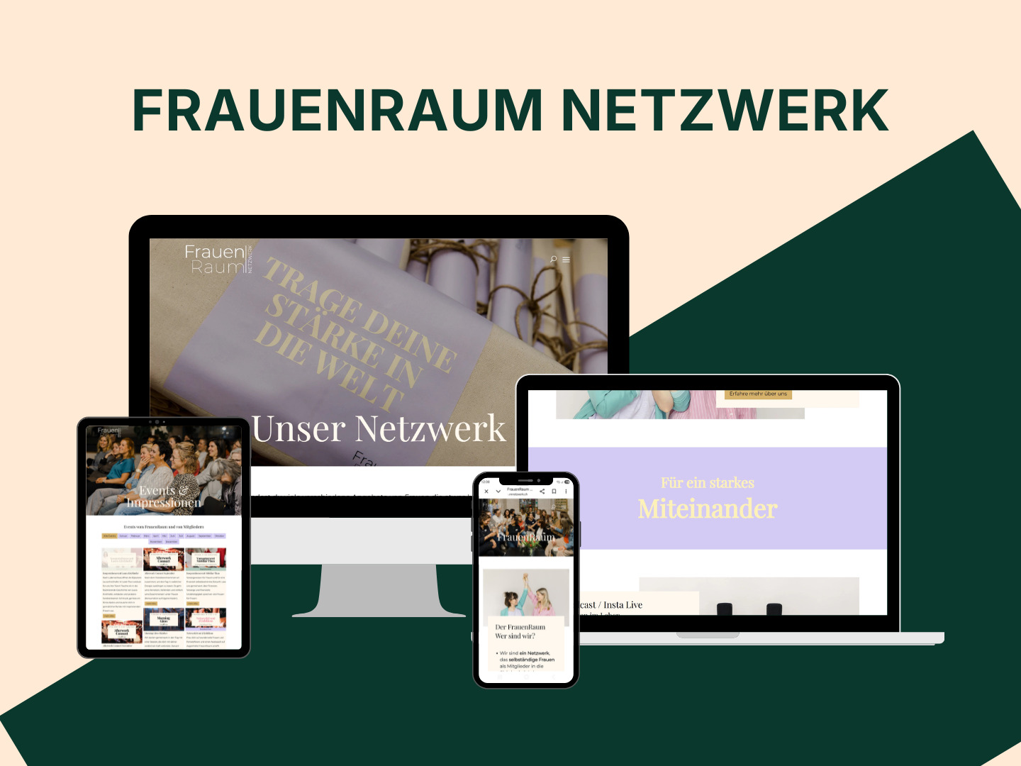Some sections from the website project FrauenRaum Netzwerk