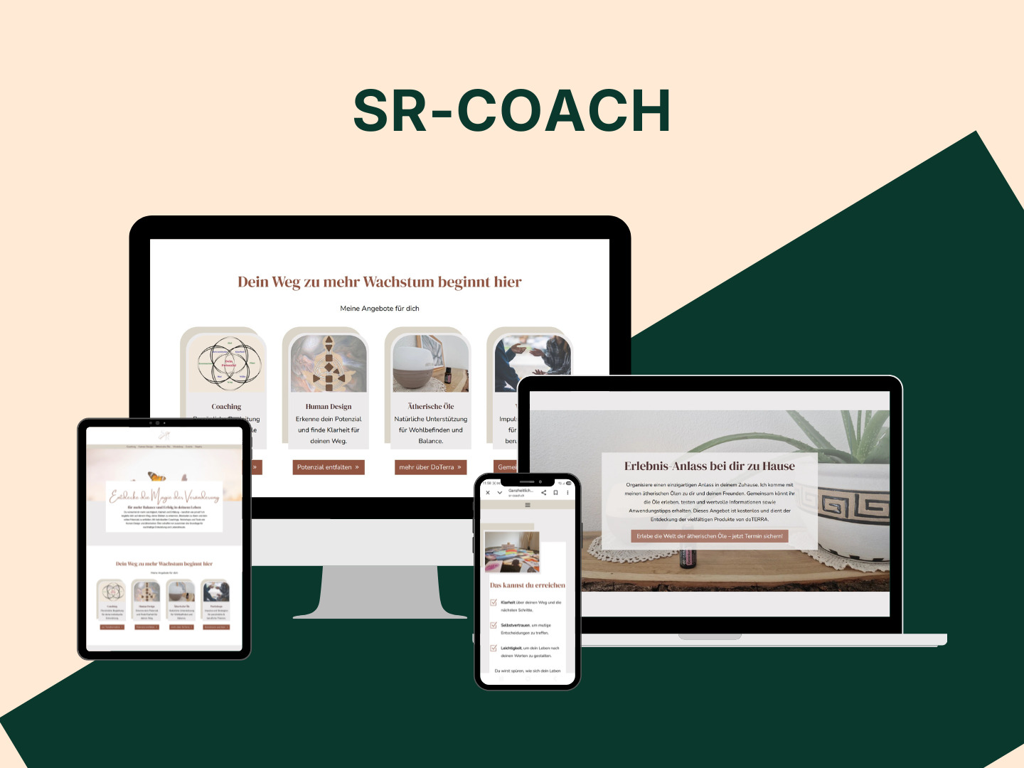 Some sections from the website project SR-Coach