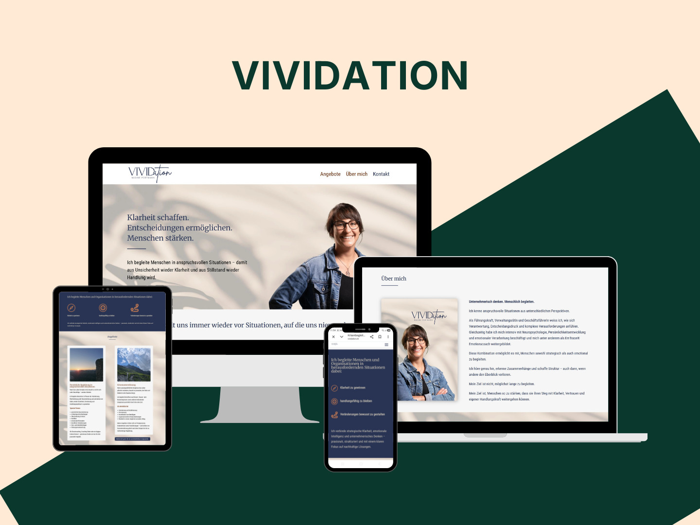 Some sections from the website project vividation