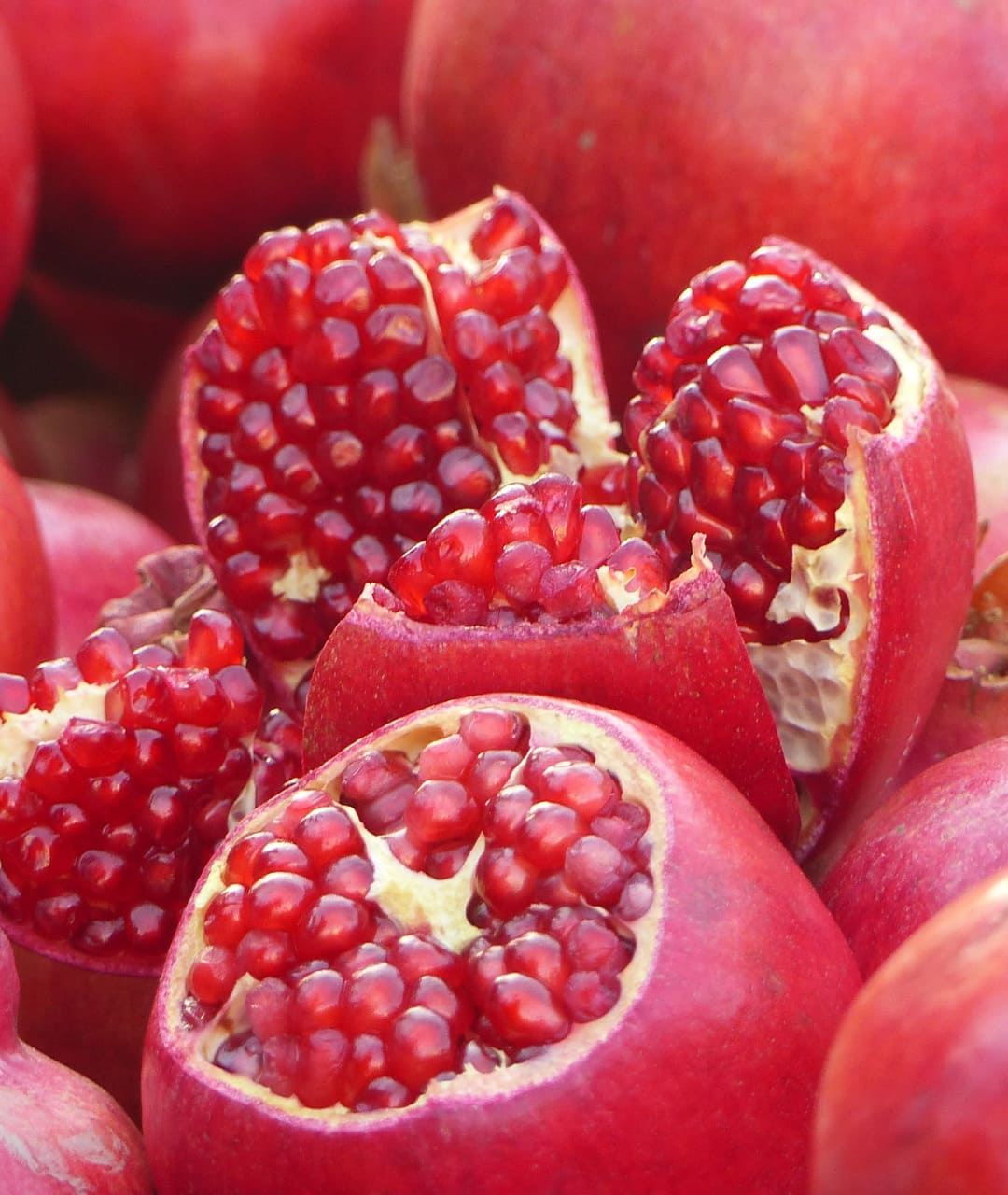 some pomegranate open
